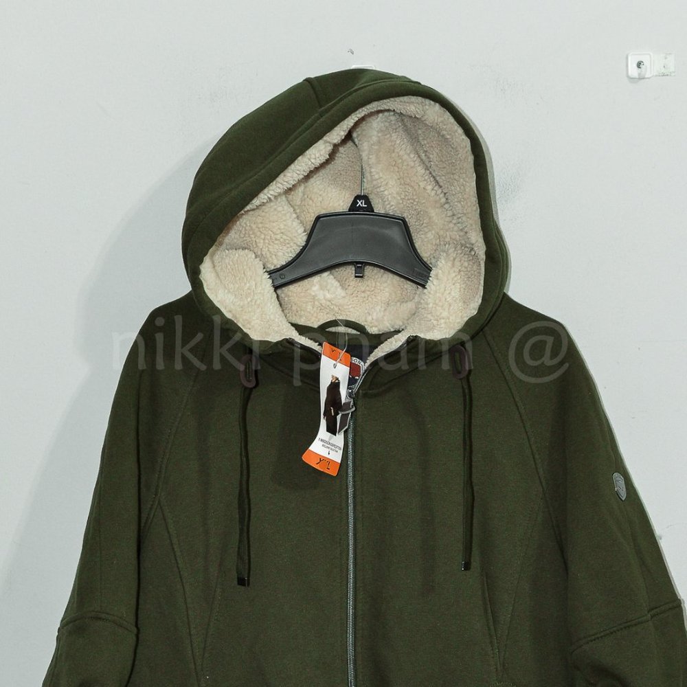 1 Madison Expedition Women's Knit Full Zip Hood Jacket in green - Picture 3 of 7
